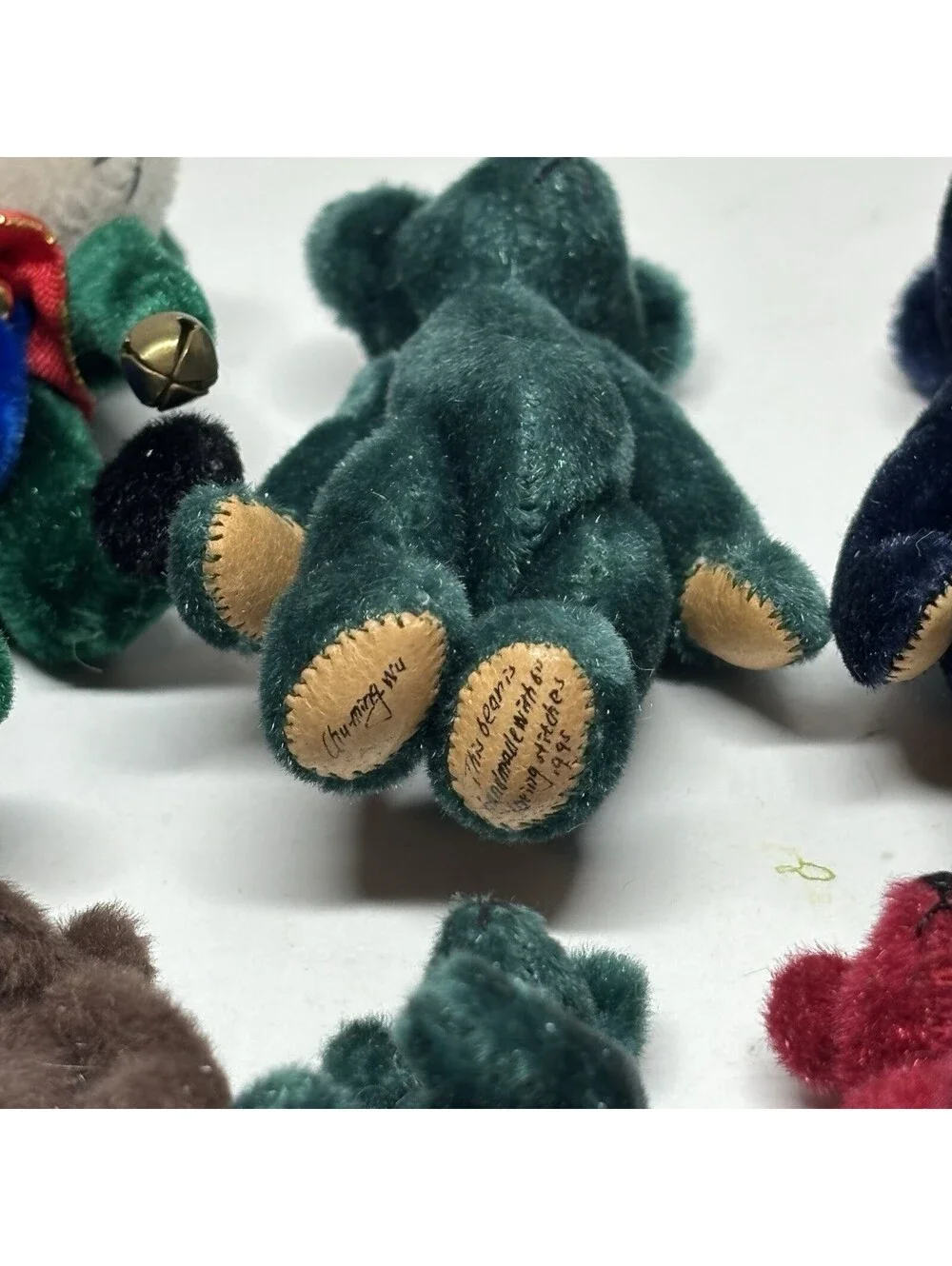 Lot of 12 Vintage Little Gem Miniature Teddy Bears Chu-Ming Wu 1995 Wire Chairs